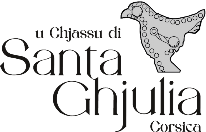 Stemma ufficiale del CSG Corsica – U Chjassu di Santa Ghjulia, con simboli tradizionali corsi e insegne del Cammino.