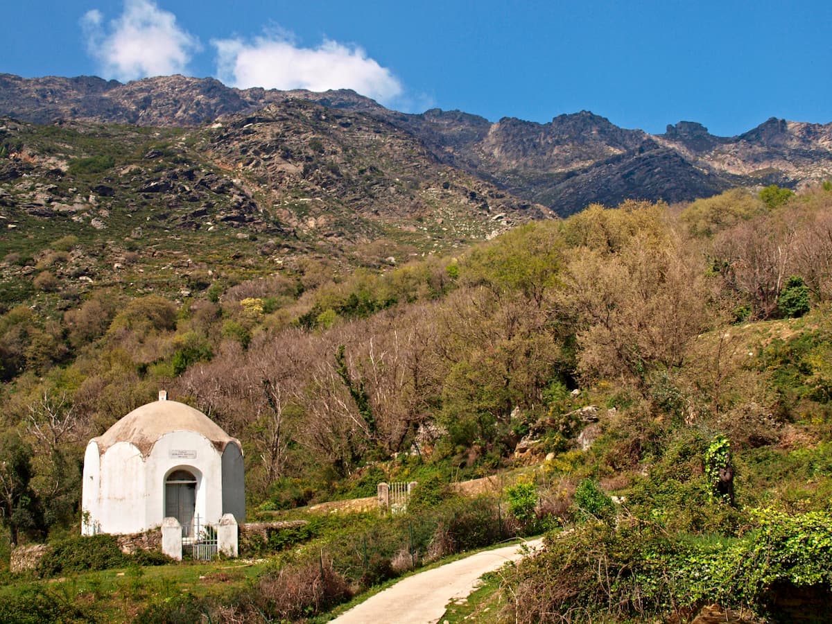 Olcani, piccolo borgo montano del Capo Corso immerso nella valle dell’Ogliastru, lungo il Cammino di Santa Giulia