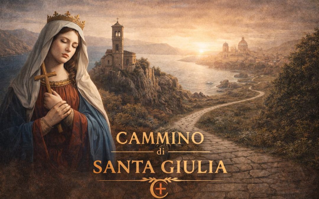 Santa Giulia con croce lungo il cammino tra Corsica e Italia, simbolo del percorso storico e spirituale del Cammino di Santa Giulia