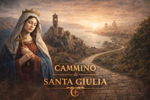 Santa Giulia con croce lungo il cammino tra Corsica e Italia, simbolo del percorso storico e spirituale del Cammino di Santa Giulia